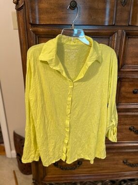 Pleats Collection Yellow Button-Down Collared Shirt